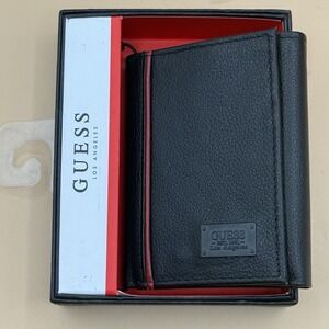 GUESS  Men Trifold Wallet Styler Black Ns/Red Brand New Rn 129919 31g0110039